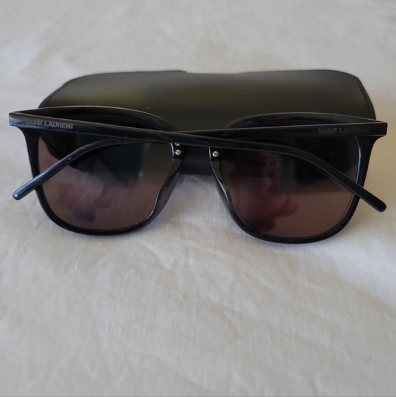 SAINT LAURENT SUNGLASS BLACK FRAME W/BLUE MIRRORED LENS SL 131/K COMBI 004 - Picture 6 of 11